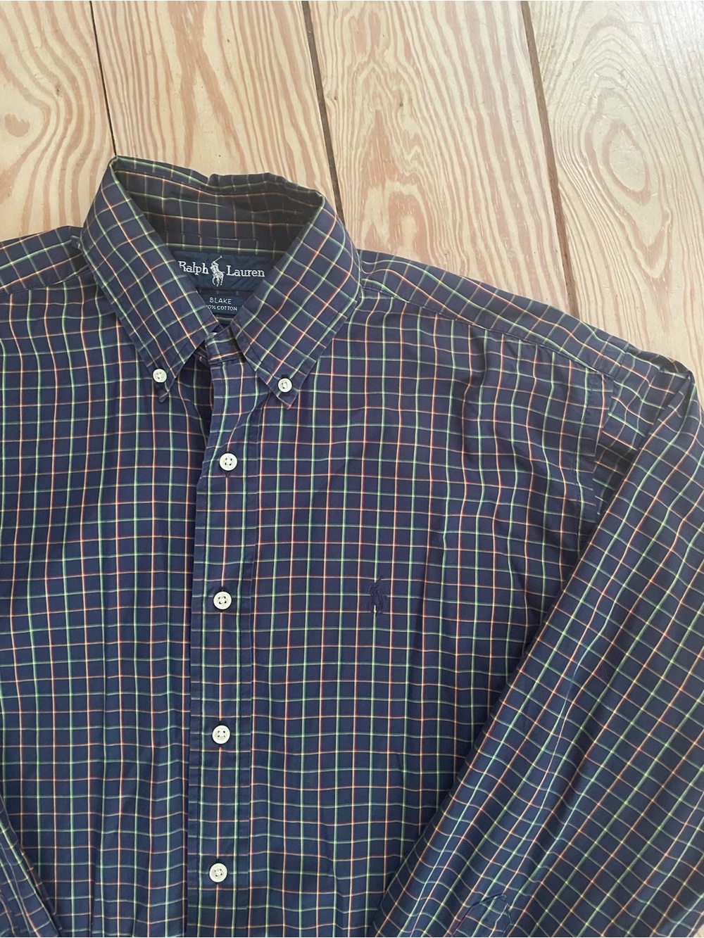 Ralph Lauren Navy Multi-Color Plaid Button-Down Shirt